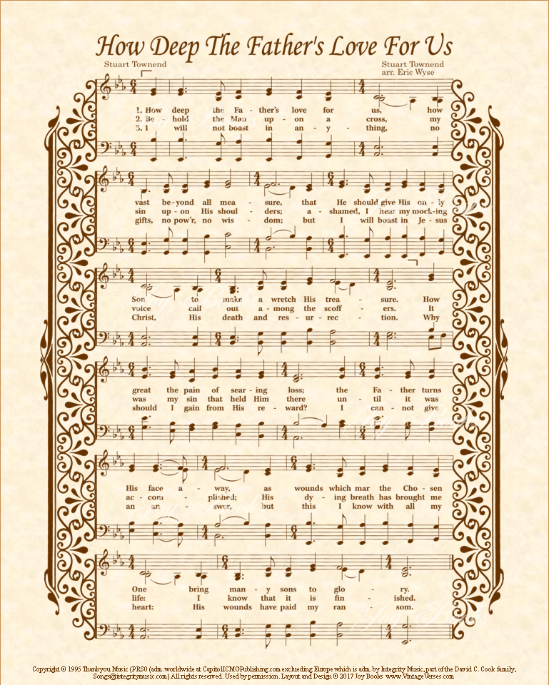 How Great Thou Art Printable Vintage Hymn Sheet Music 